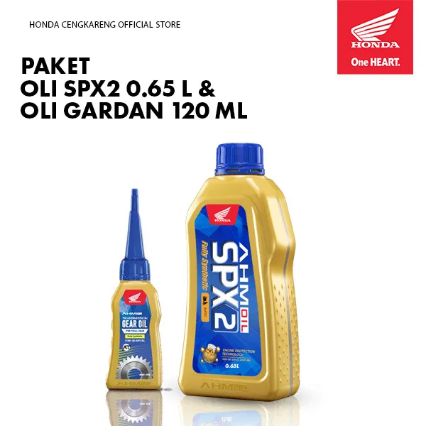Paket Oli Full Sintetik SPX2 0,65L Matic + Oli Gardan Original Honda