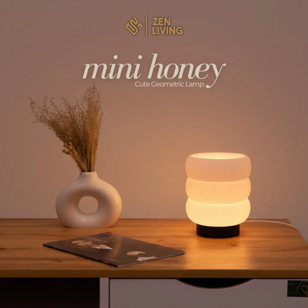 Zen Living - Lampu Mini Honey Dimmable Warna USB No Charge Hadiah Souvenir Lucu Meja Tidur Ruang Tamu Minimalis Unik Aesthetic