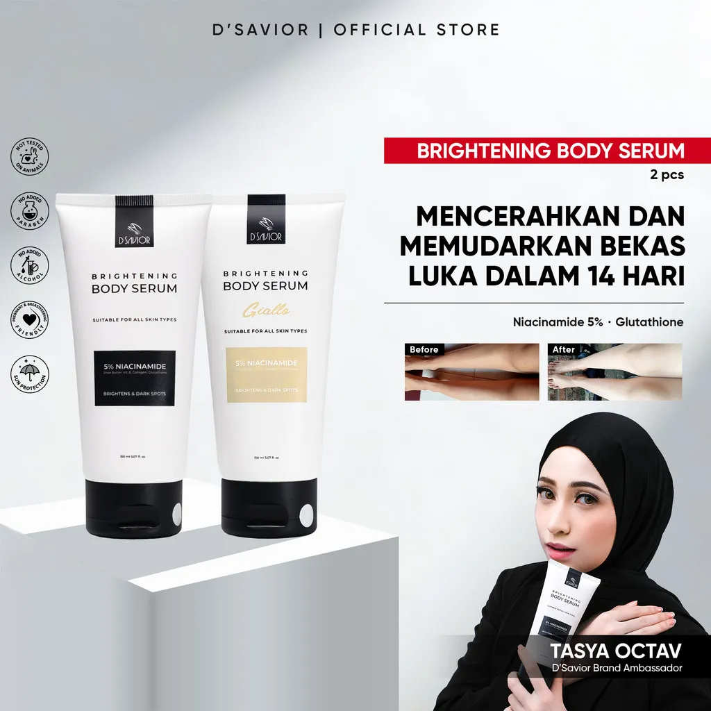 D'SAVIOR Bundling Isi 2 Brightening Body Serum Giallo dan Carnival Niacinamide 5% High Grade 150ml