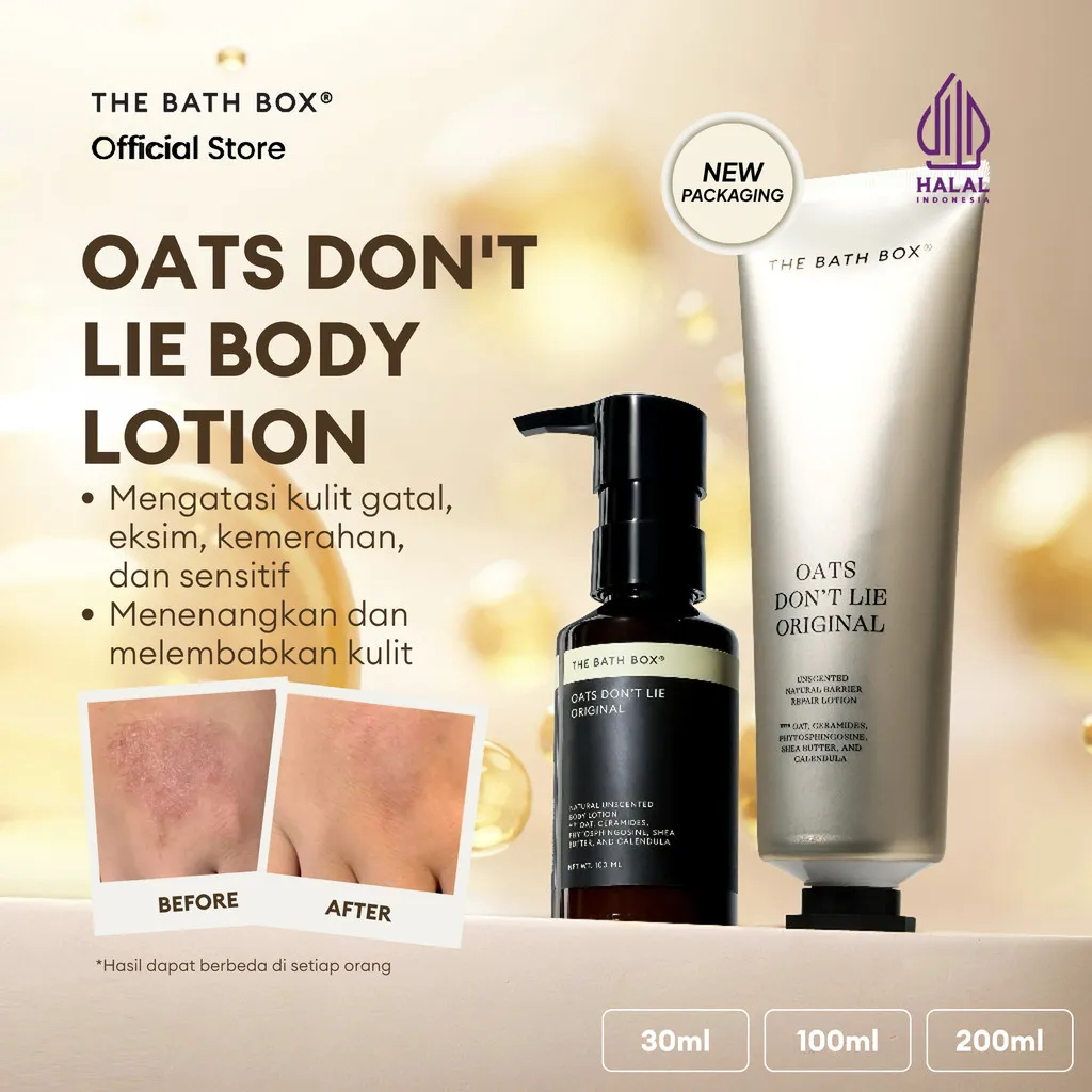 THE BATH BOX - Oats Don't Lie Body Lotion (Eczema, Eksim, Lotion Anak, Lotion Bayi, Lotion Natural, Bebas Silikon, Lotion Kulit Sensitif, Iritasi, Gatal-Gatal, Alergi)