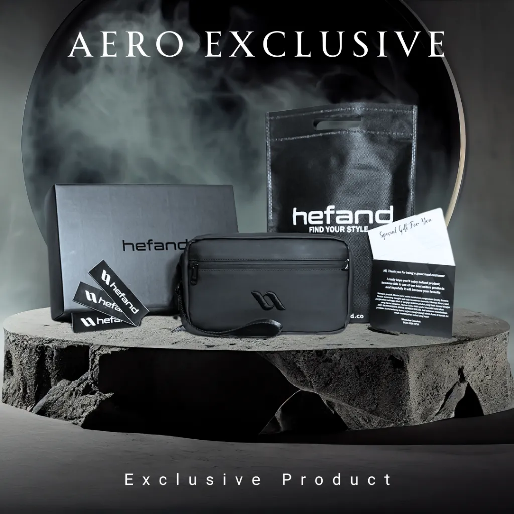 Hefand Handbag Pria Aero Exclusive Tas Selempang Waterproof Waist Bag Clutch Bag Anti Air kado cowok
