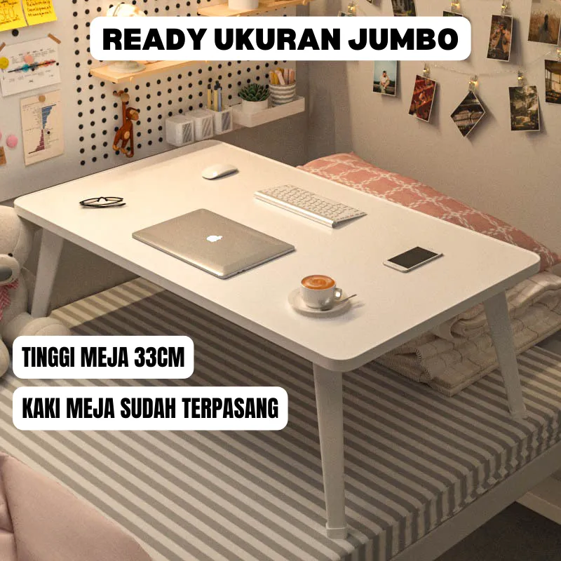 Furnitureku.id Meja Laptop Lipat Portable Minimalis Tinggi 33cm 120x60 120x40 100x40 80x40
