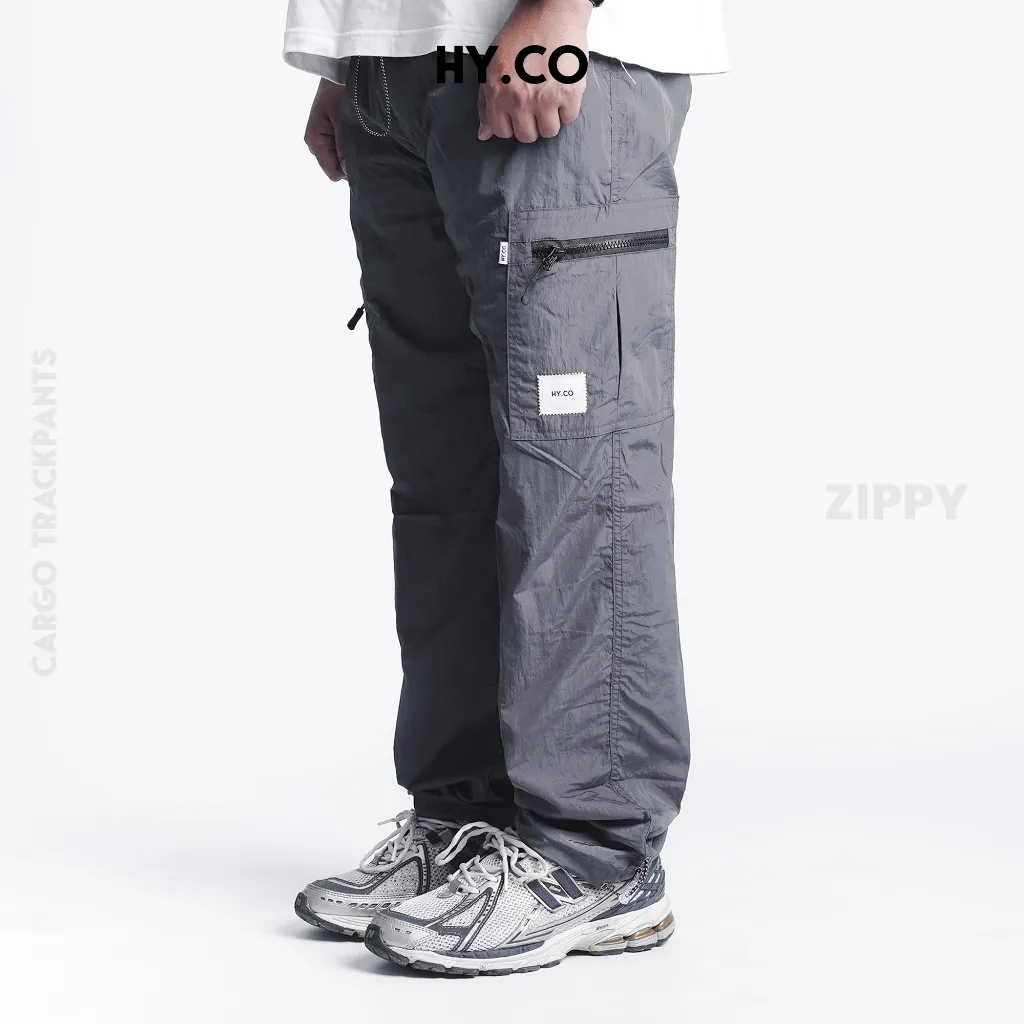 HY.CO - ZIPPY Celana Trackpants Parasut Cargo Pria Ringan