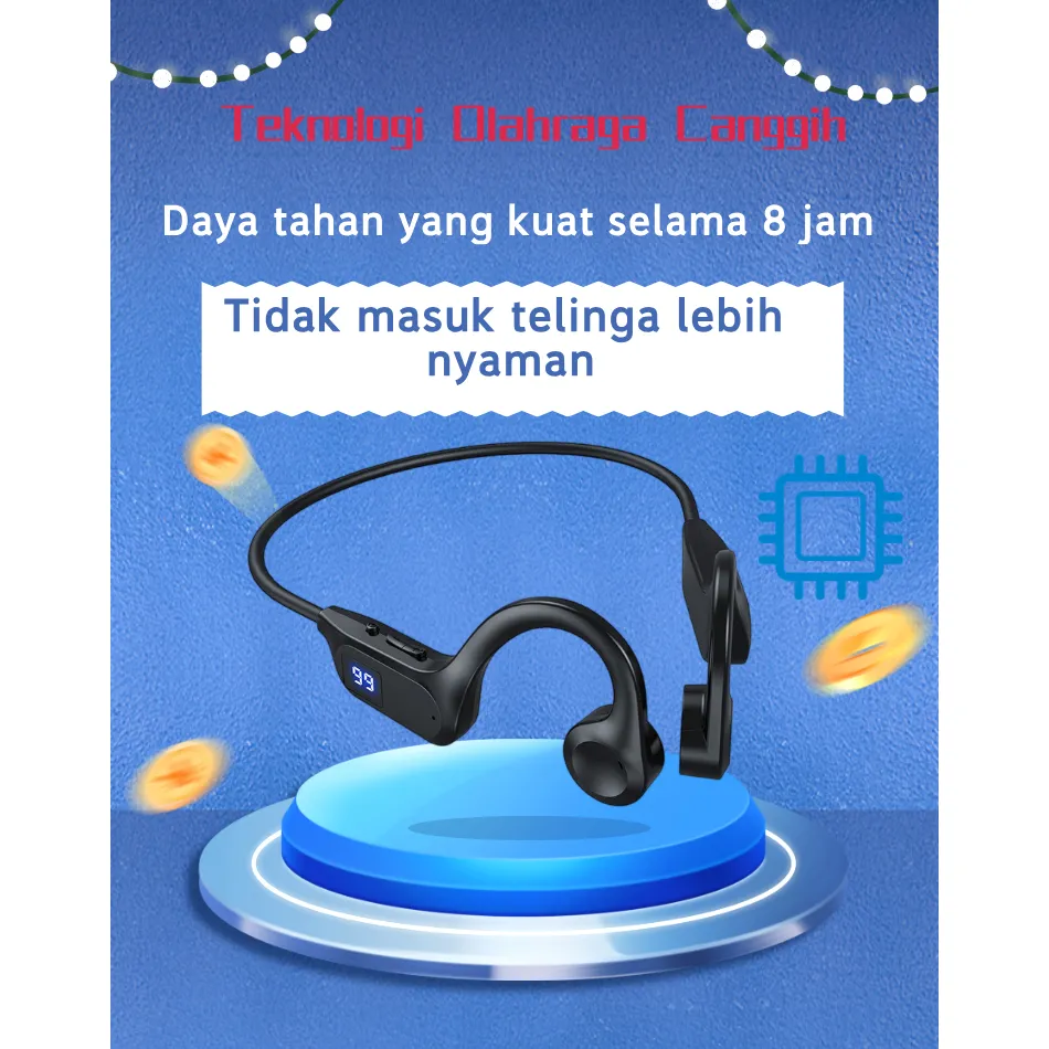 [BISA COD] Headphone Olahraga Wireless headset bluetooth TWS Bone Conduction Headphones Wireless Earphone Headset Bluetooth 5.2 Earphone untuk lari