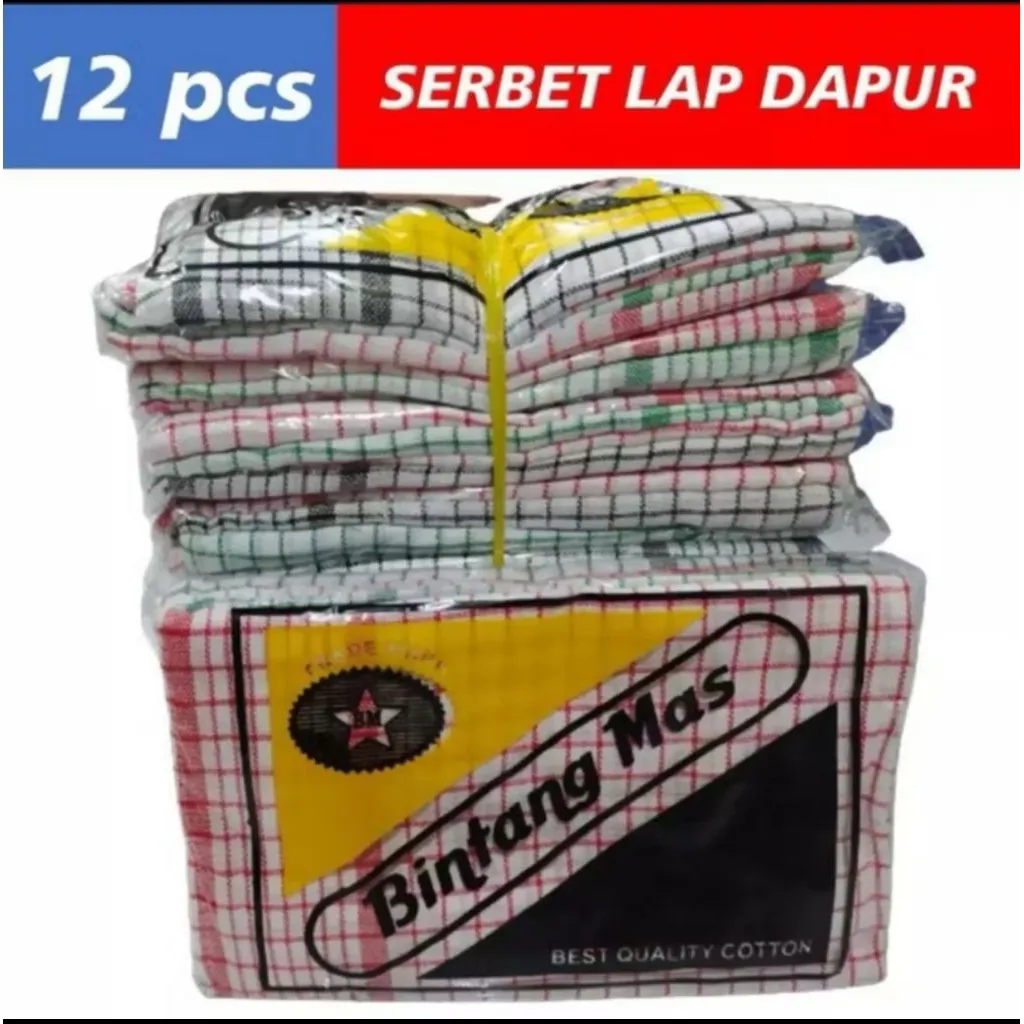 LAP SERBET 1 lusin isi 12 pcs / LAP PIRING DAPUR KOTAK SERBAGUNA PER 12 PCS/1 LUSIN