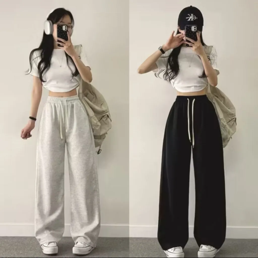 Celana loose Baggy loose Sweatpants Jogger Highwaist Korean Style Training Pria dan Wanita Casual sport
