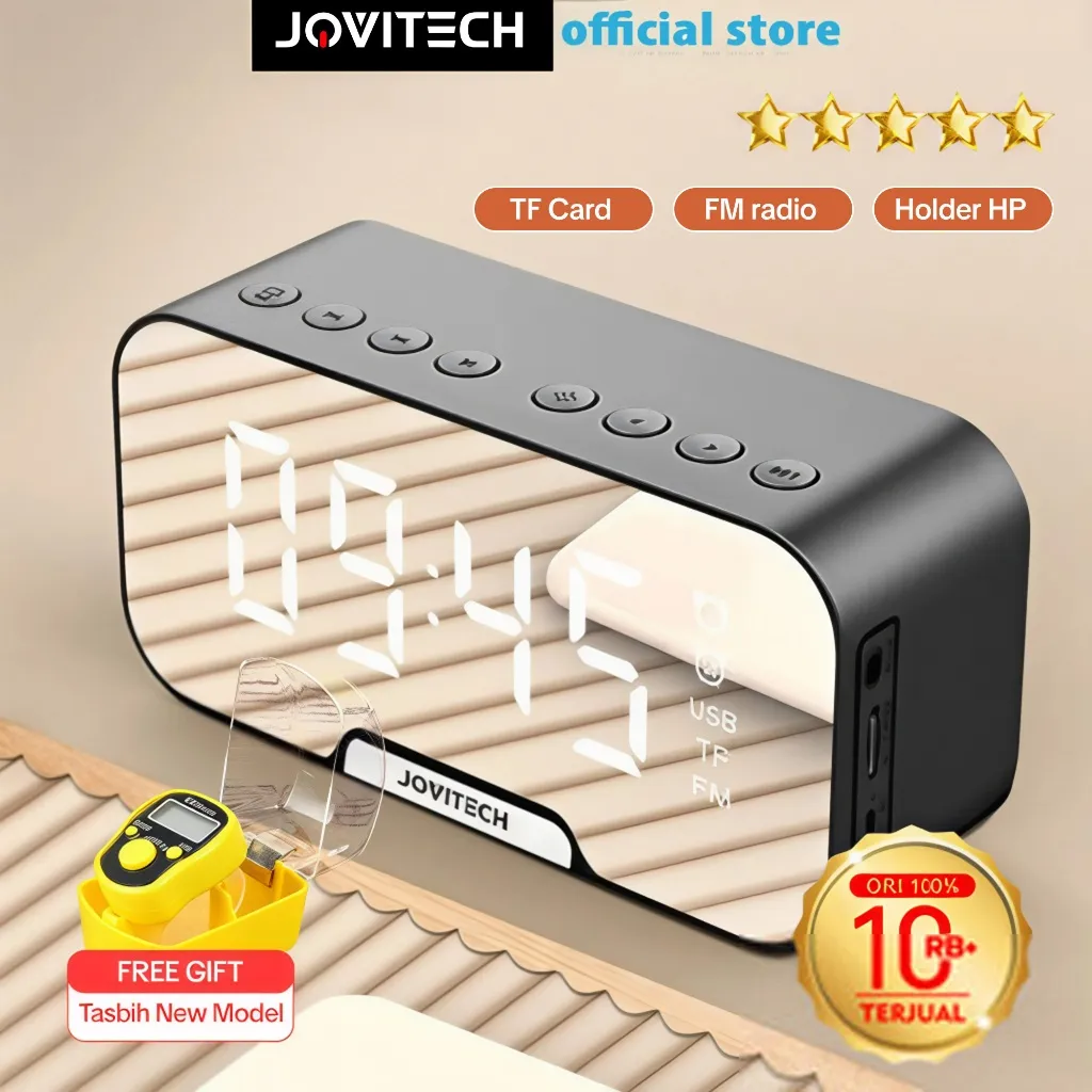 Jovitech Spaker Bluetooth 5.0 Alarm LED Display Ultra Bass S10