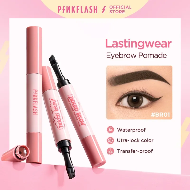 PINKFLASH Tahan air Eyebrow Pomade Cream Tahan lama Smudgeproof Quick-drying Shaping