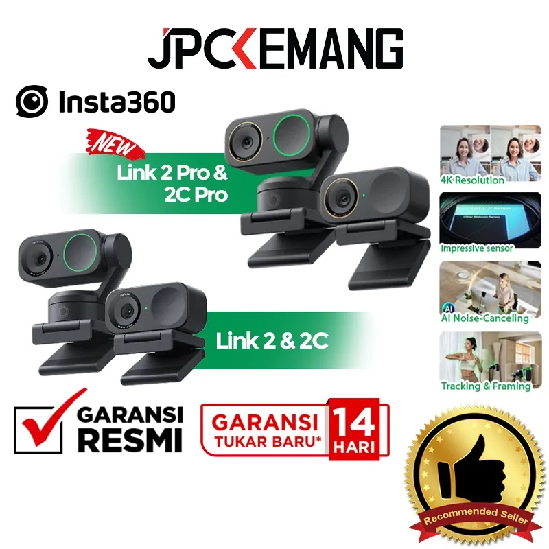 Insta360 LINK 2 PRO & LINK 2C PRO / LINK 2 & LINK 2C 4K AI UHD Webcam Portable Insta 360 Web Cam Garansi Resmi