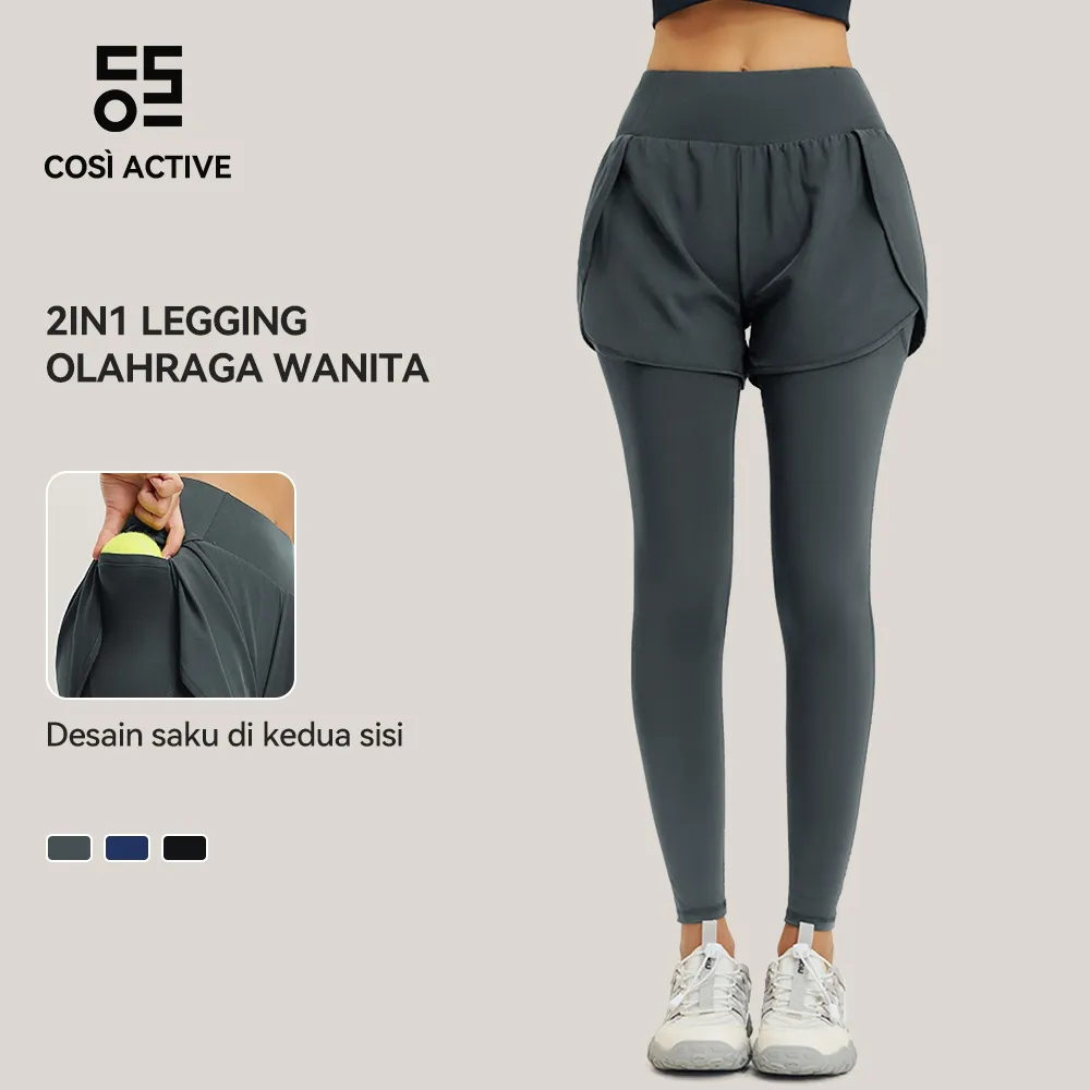COSI ACTIVE Celana Olahraga Wanita Longgar Jogger Pants Legging skirt Sport High Waist Yoga gym tennis Running