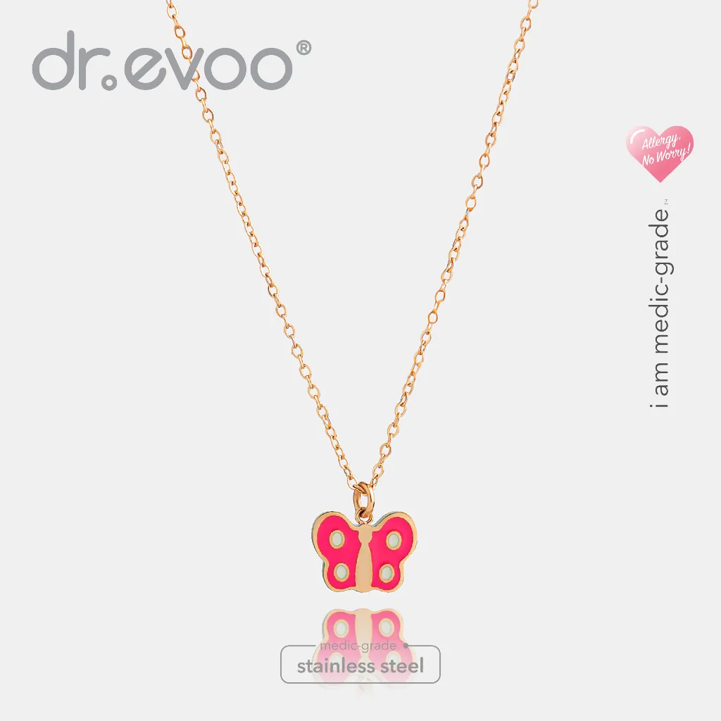 kalung anti alergi by dr.evoo - Pink Flutura Necklace