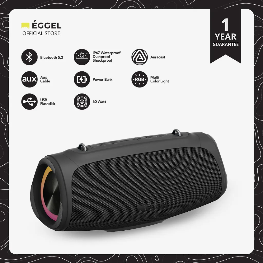 Eggel Terra 3 Max Waterproof Bluetooth Speaker with RGB Lights