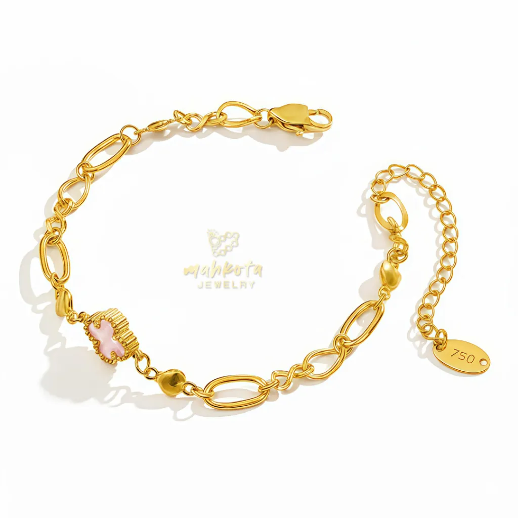 G331 Gelang Titanium Wanita Korean Style 6 Lapis Pelapisan Emas 18KGP •  Titanium Jewelry • Gelang etic • Gelang Minimalis • Gelang Simple • Aksesoris Perhiasan Wanita • Cocok Untuk Kado Pacar