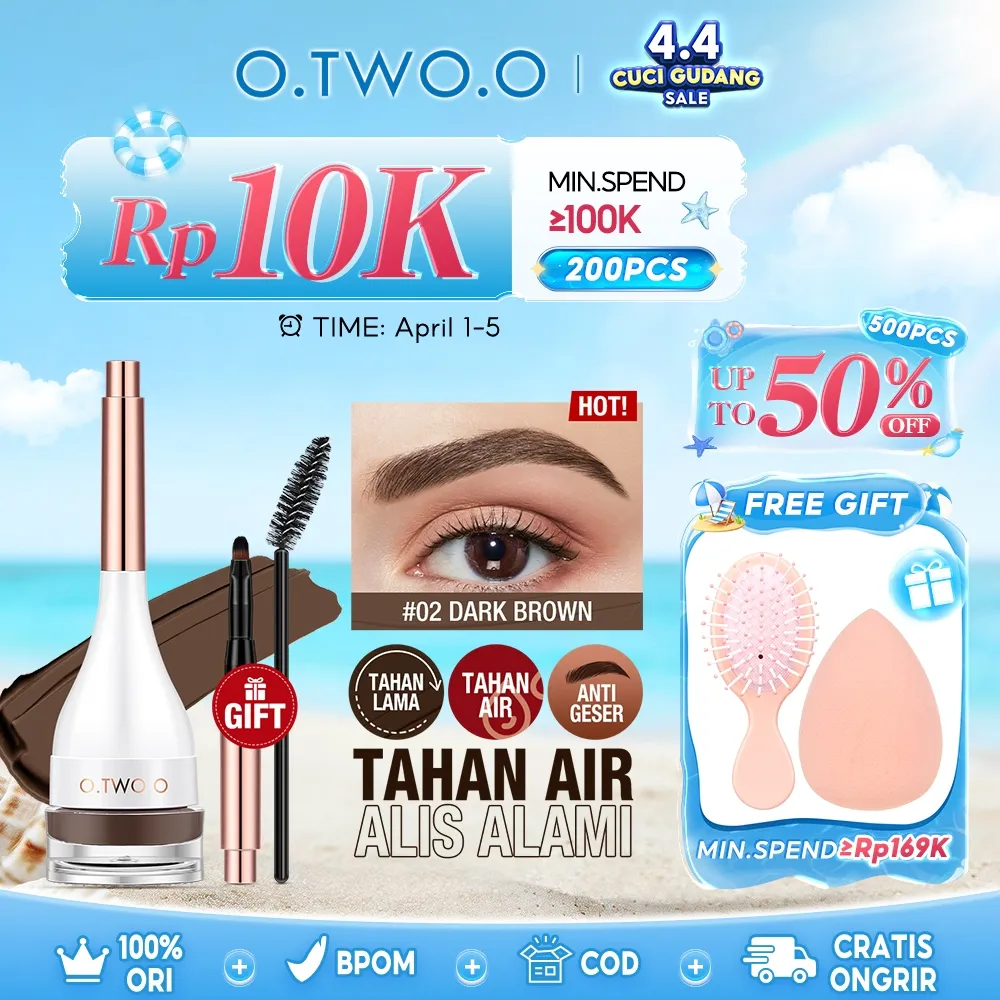 O.TWO.O Waterproof eyebrow cream & powder gel pomade with eyebrow brush Eyeliner smudge-proof high pigment lasting