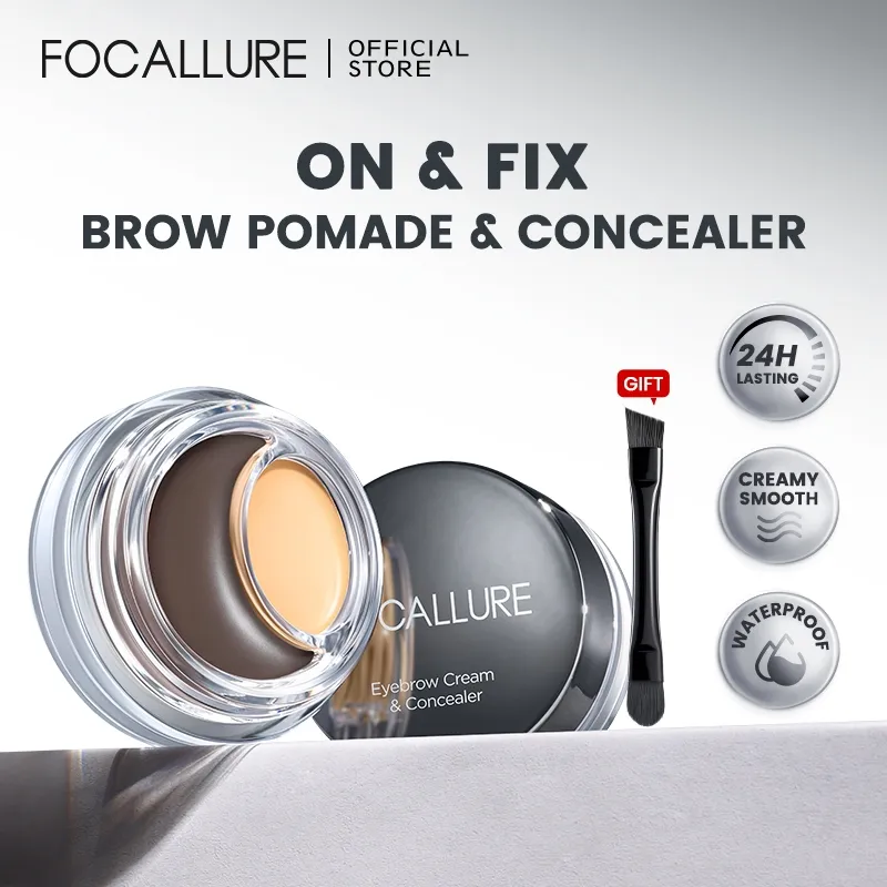 [NEW]FOCALLURE On & Fix Eyebrow Pomade & Concealer 24H Long-lasting 2-in-1 Multi-use Creamy Smooth