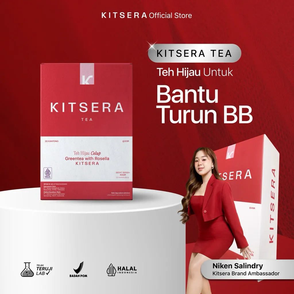 Kitsera Slimming Tea | Teh Pelangsing Herbal | Teh hijau | Teh detox  By Kitsera BPOM