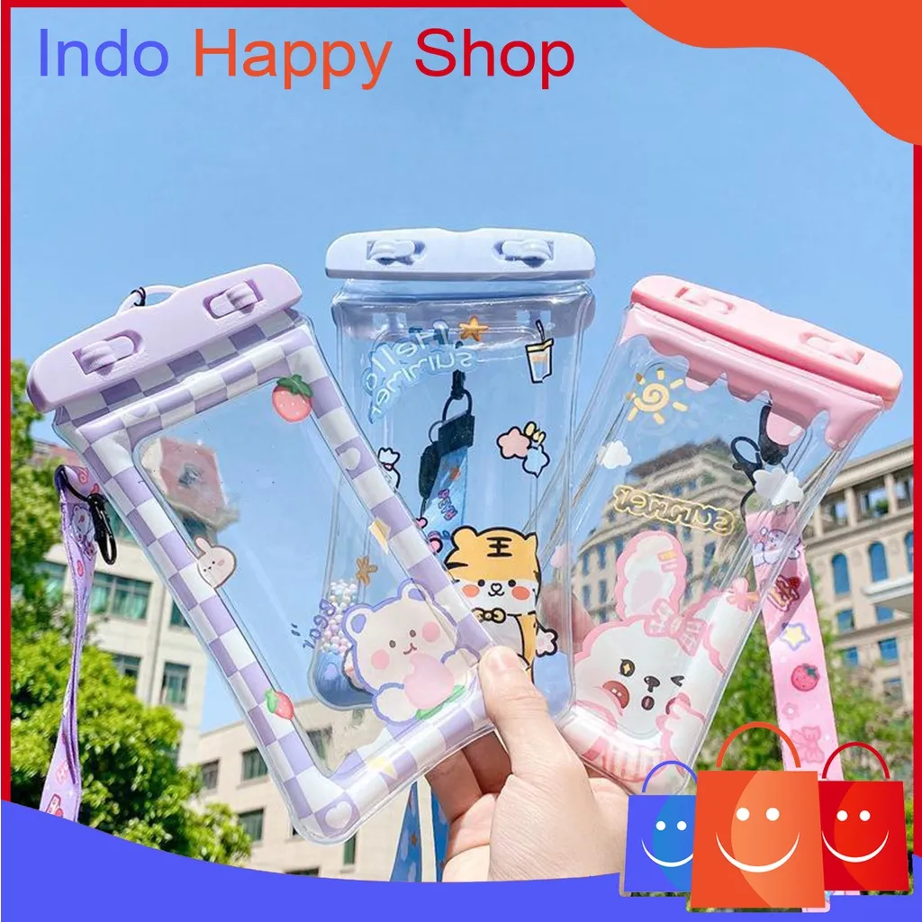 Sarung Handphone Anti Air Universal Tas Handphone Tahan Air Waterproof Case Bear 𝕀ℍ𝕊 932