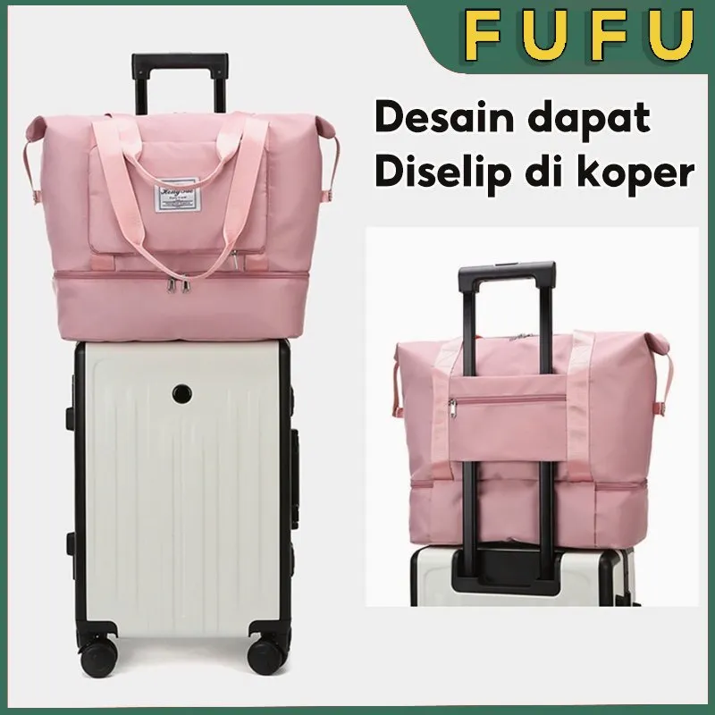FUFU Tas travel berkapasitas besar/tas kebugaran/tas olahraga/tas bahu modis/tas tahan air/travel organizer bag/Tas koper/travel organizer bag/