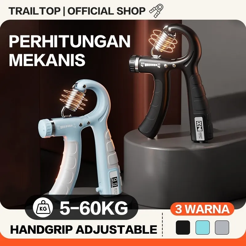 TrailTop Handgrip Adjustable Intensitas 5-60Kg alat olahraga tangan Anti Slip Portable Hand Grip