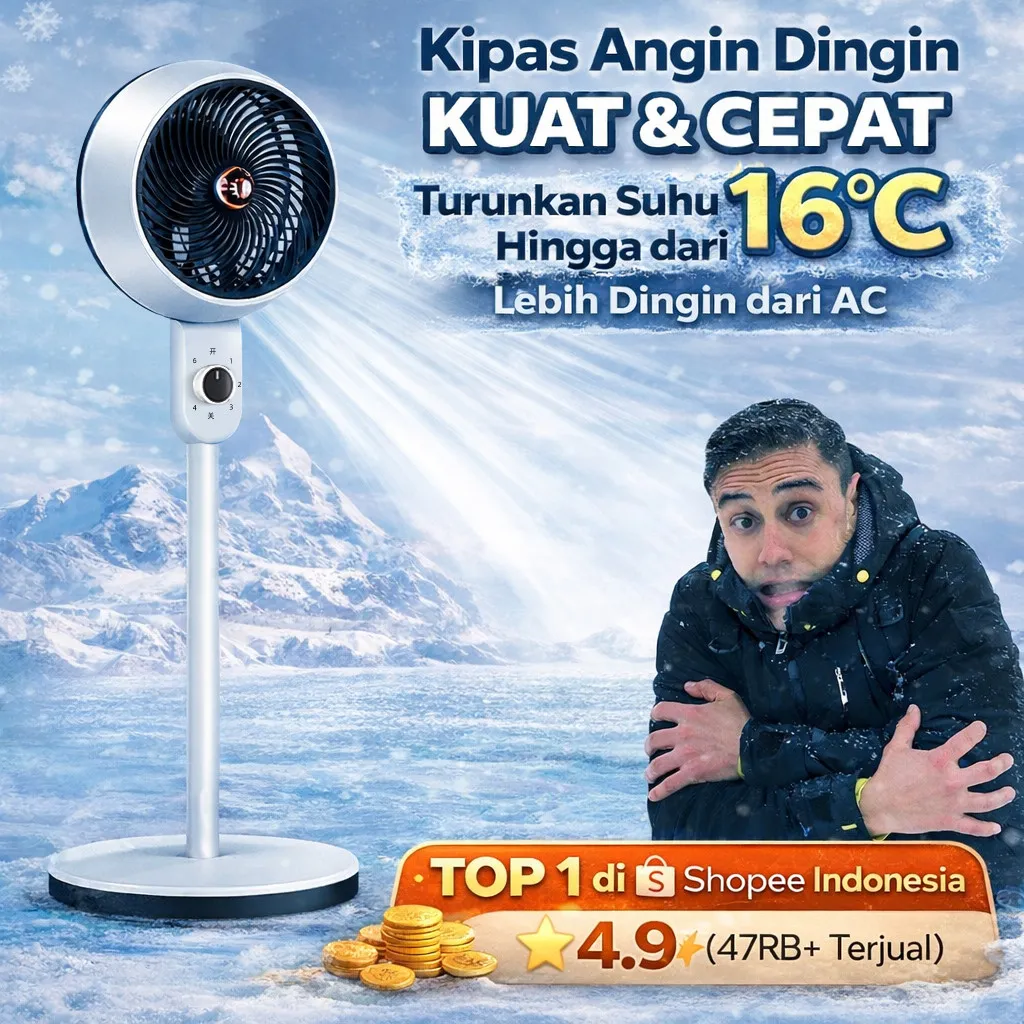 Goodmili Auto Swing 180 derajat KIPAS ANGIN BERDIRI ROTATION FAN 9 IN KIPAS ANGIN AESTHETIC