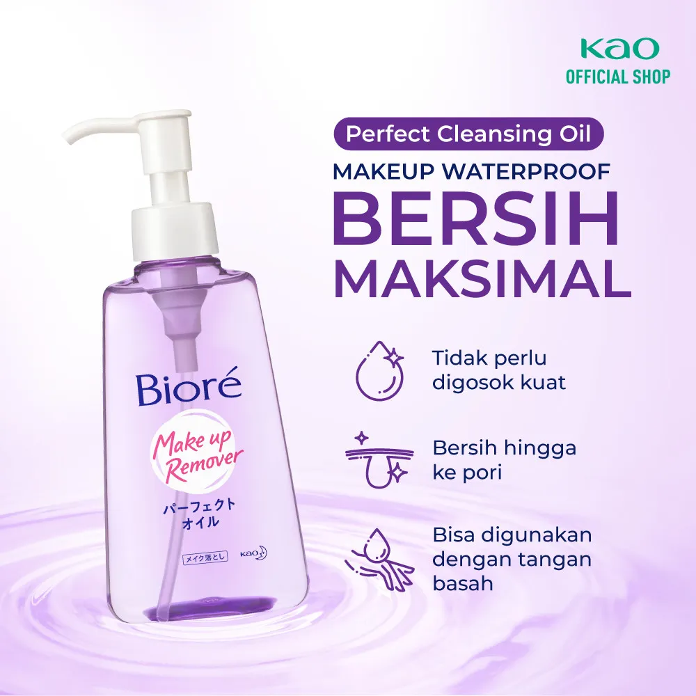 Biore Make Up Remover Cleansing Oil Untuk Make Up Waterproof Non Comedogenic 150 ml