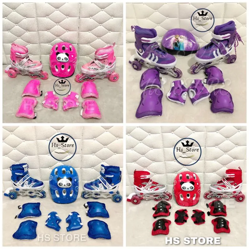 READY SEMUA WARNA & UKURAN ! FULLSET SEPATU RODA INLINE SKATE, HELM ,DEKKER UNTUK ANAK TERMURAH !!!