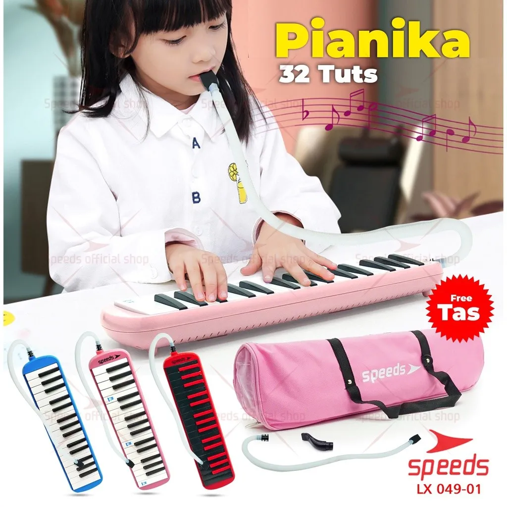 SPEEDS Pianika Mainan  Anak Murah Piano Mini Mainan 3 Warna Dapat Tas Pianika 049-1