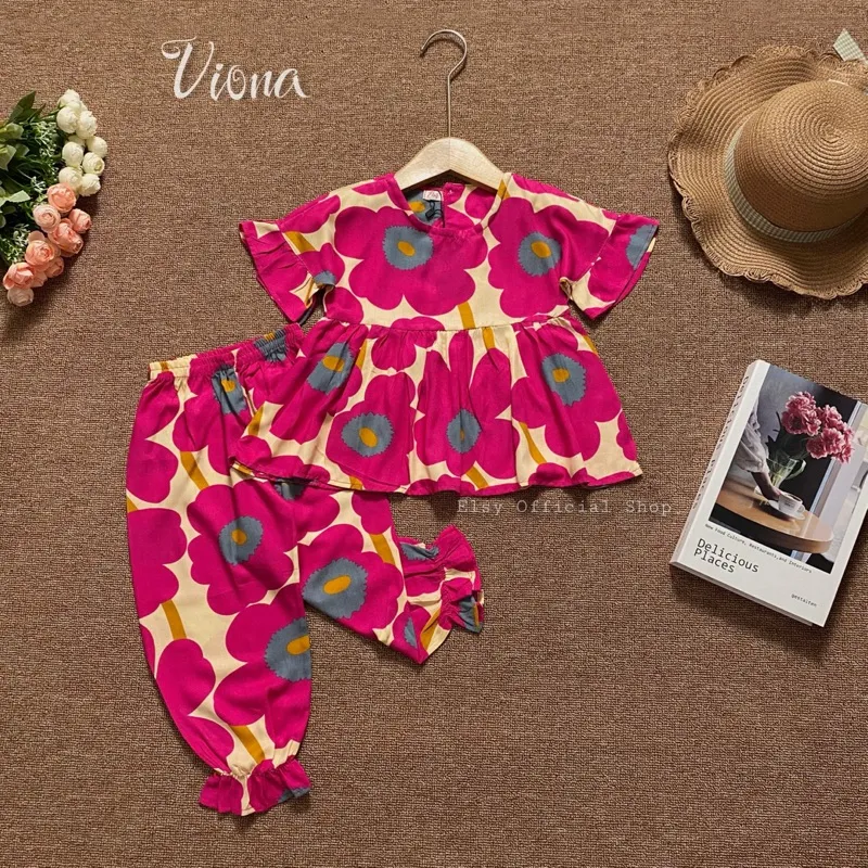 Setelan anak perempuan jasmine set 1-5th bahan rayon premium