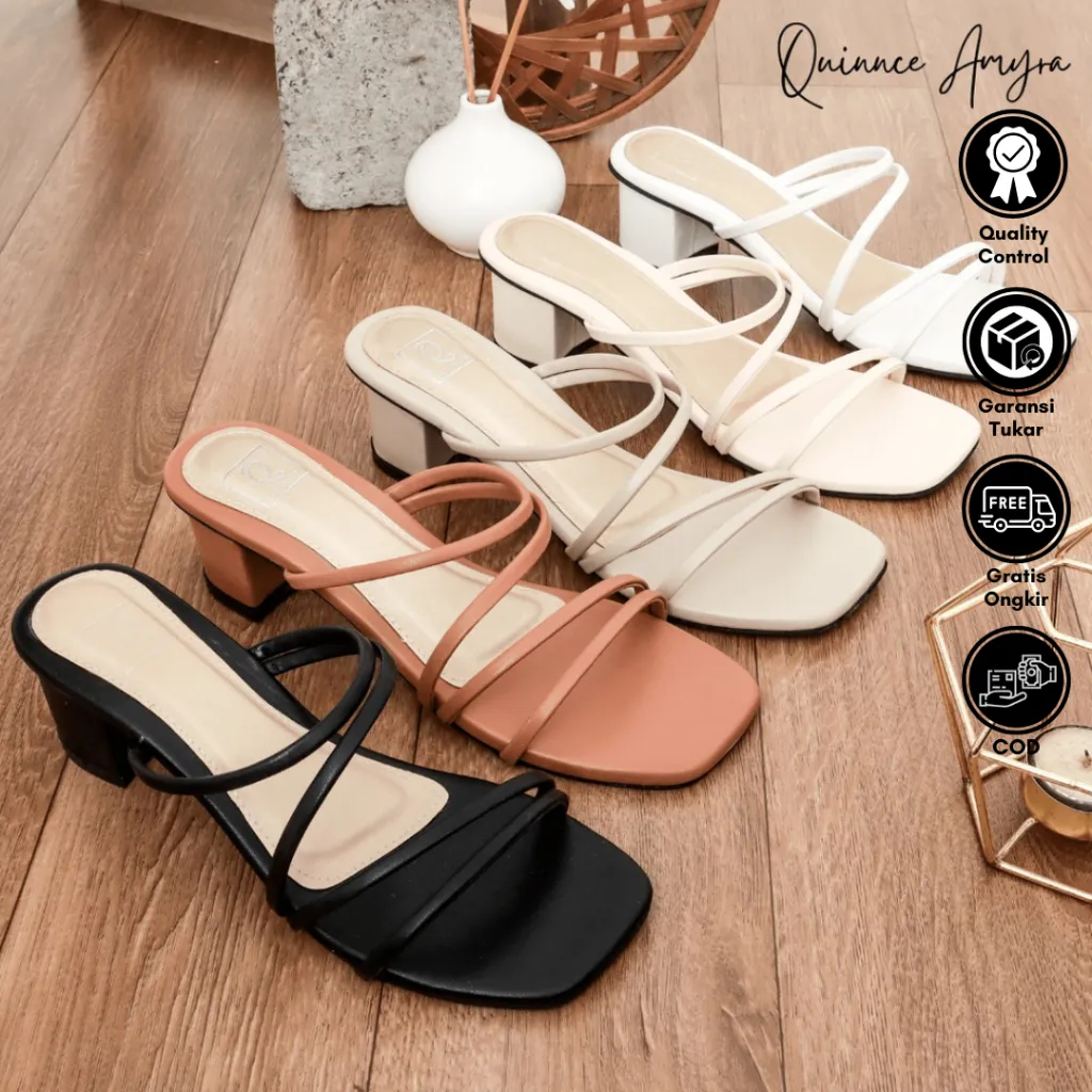 QUINCE Amyra Sendal Wanita Block Heels 5cm
