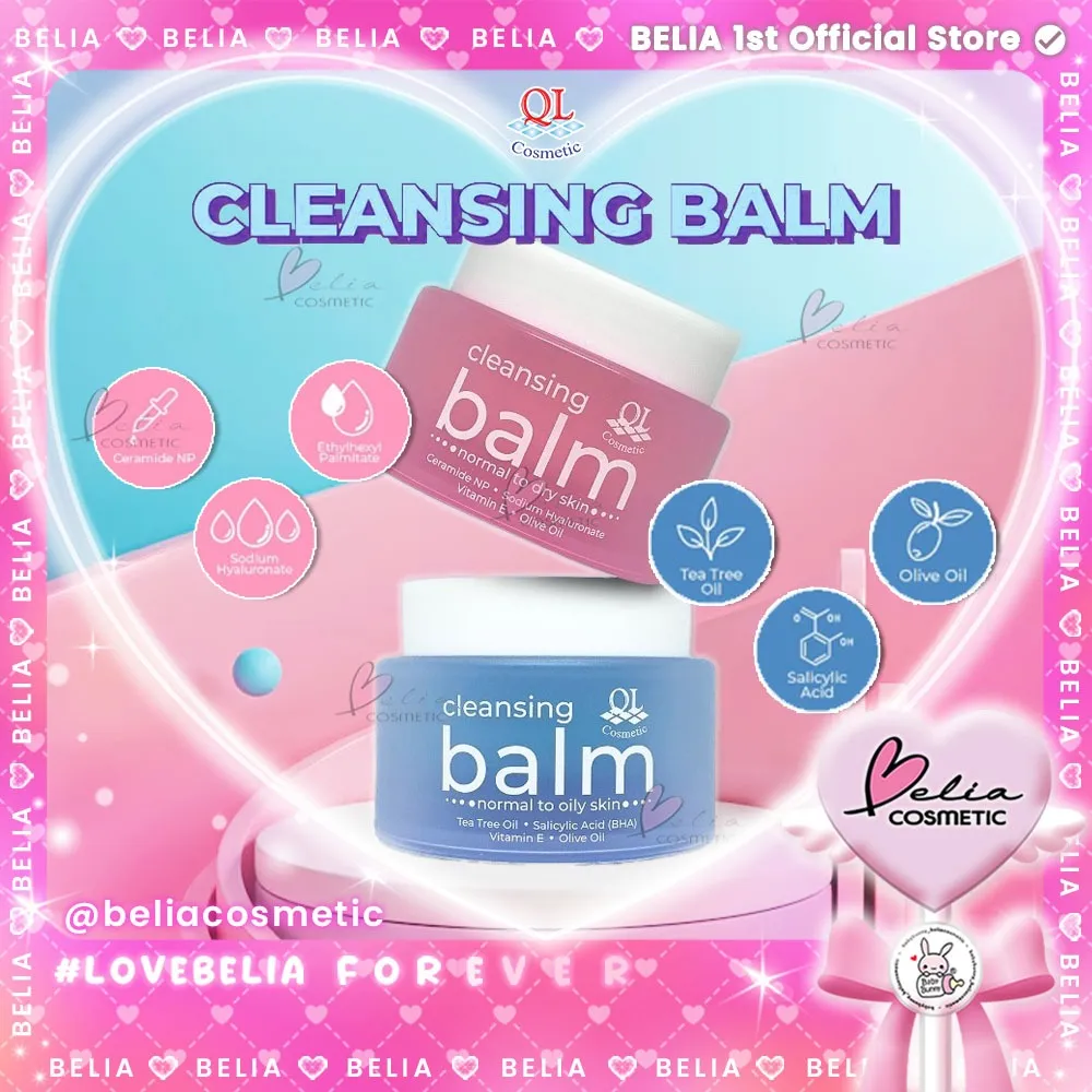 ❤ BELIA ❤ QL Cosmetic Cleansing Balm Series 50 gram | Normal To Oily Skin | Normal To Dry Skin | Pembersih Kulit Wajah