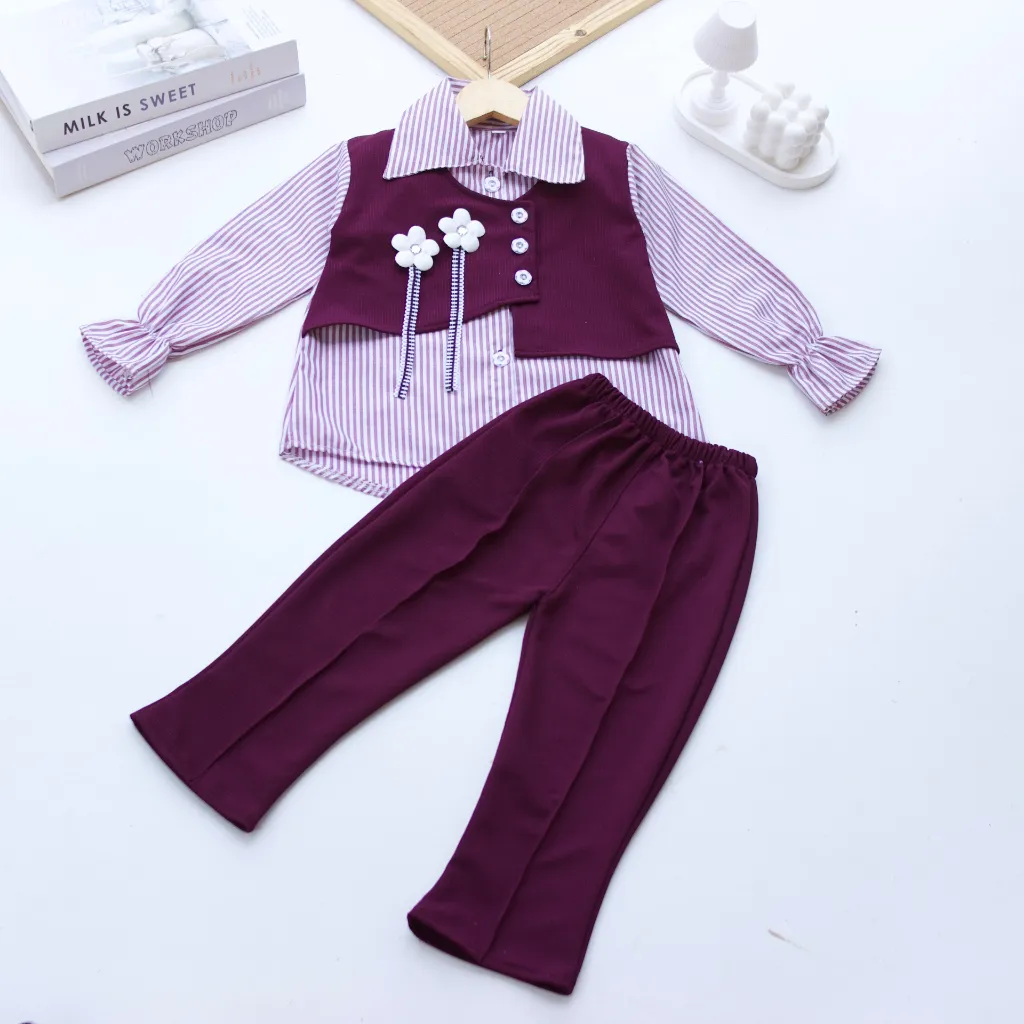 Oneset Belvia I Setelan Anak Perempuan Koreanstyle Bahan Knit Mix Katun 1-12 Tahun I Fashion Anak