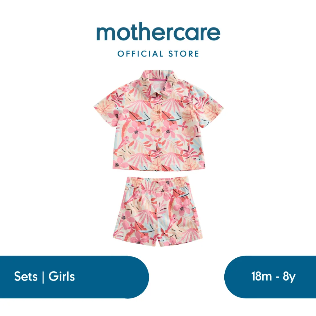 Mothercare Tropical Blouse and Shorts Set - Set Baju Anak Perempuan (Multi)