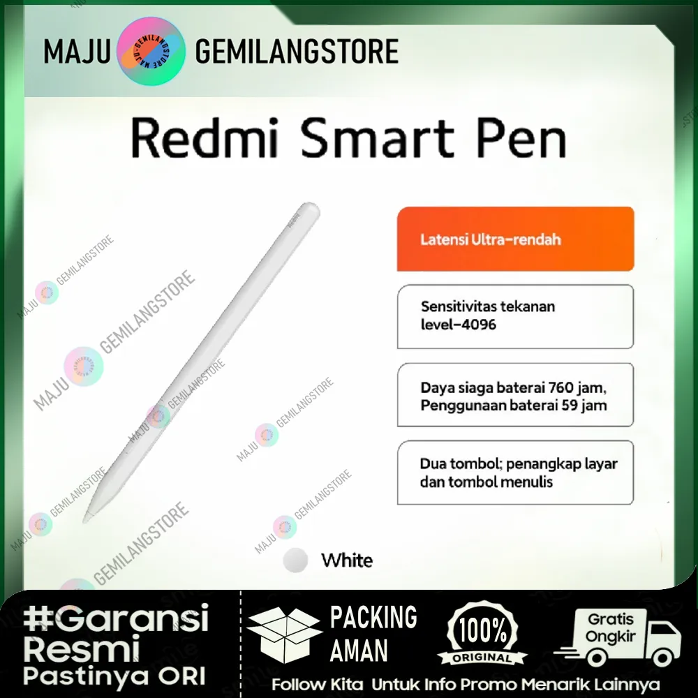 XIAOMI SMART PEN - For Xiaomi | Redmi Pad 2 & Redmi Pad Pro - Keyboard Cover Tab Redmipad 2 pro - Garansi Resmi