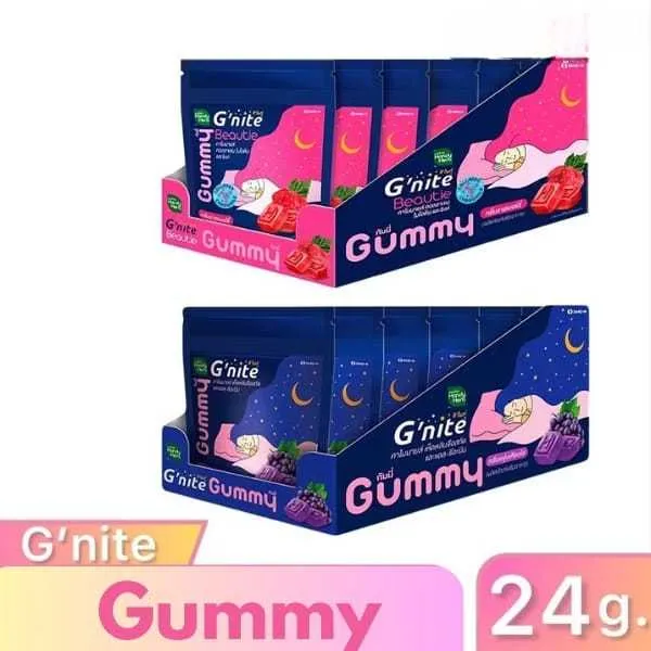 Gummy G"NITE ORIGINAL THAILAND - PERMEN GNITE UNTUK TIDUR LEBIH NYENYAK 1 PACK ISI 4PCS