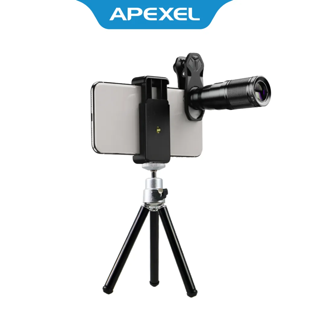 APEXEL 4 in 1 Lensa Smartphone Telephoto Wide Macro Fisheye - APL-22X105-4IN1