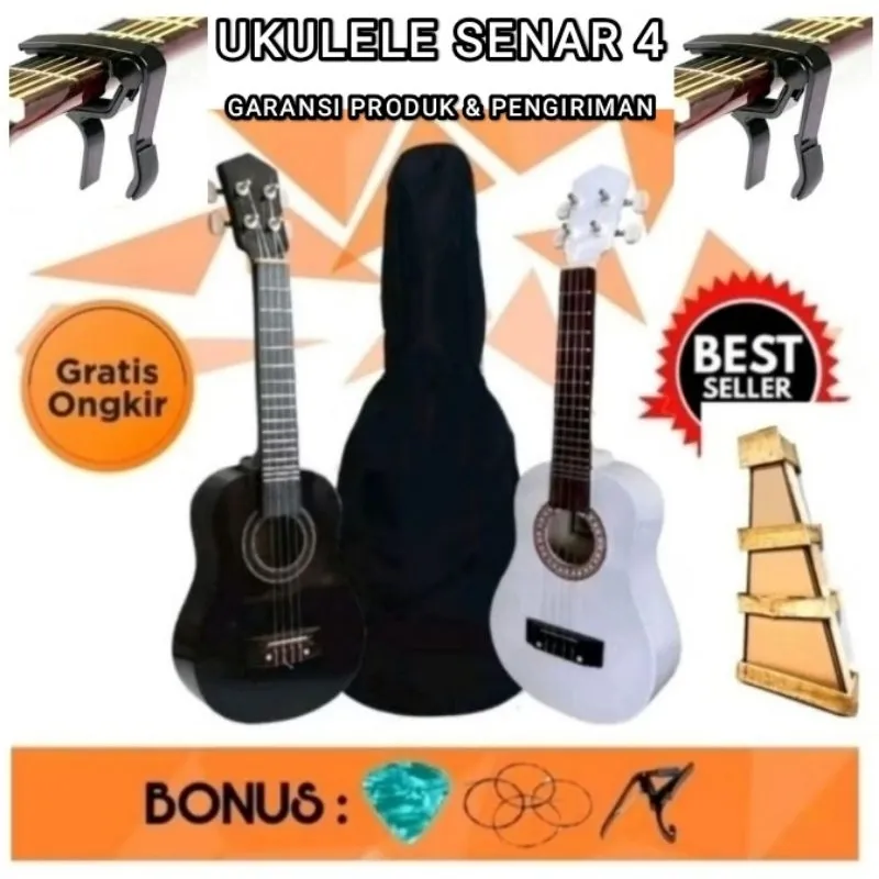 PAKET UKULELE SENAR4 PACKING KAYU *//* UKULELE PAKET LENGKAP/ KENTRUNG KENCRUNG