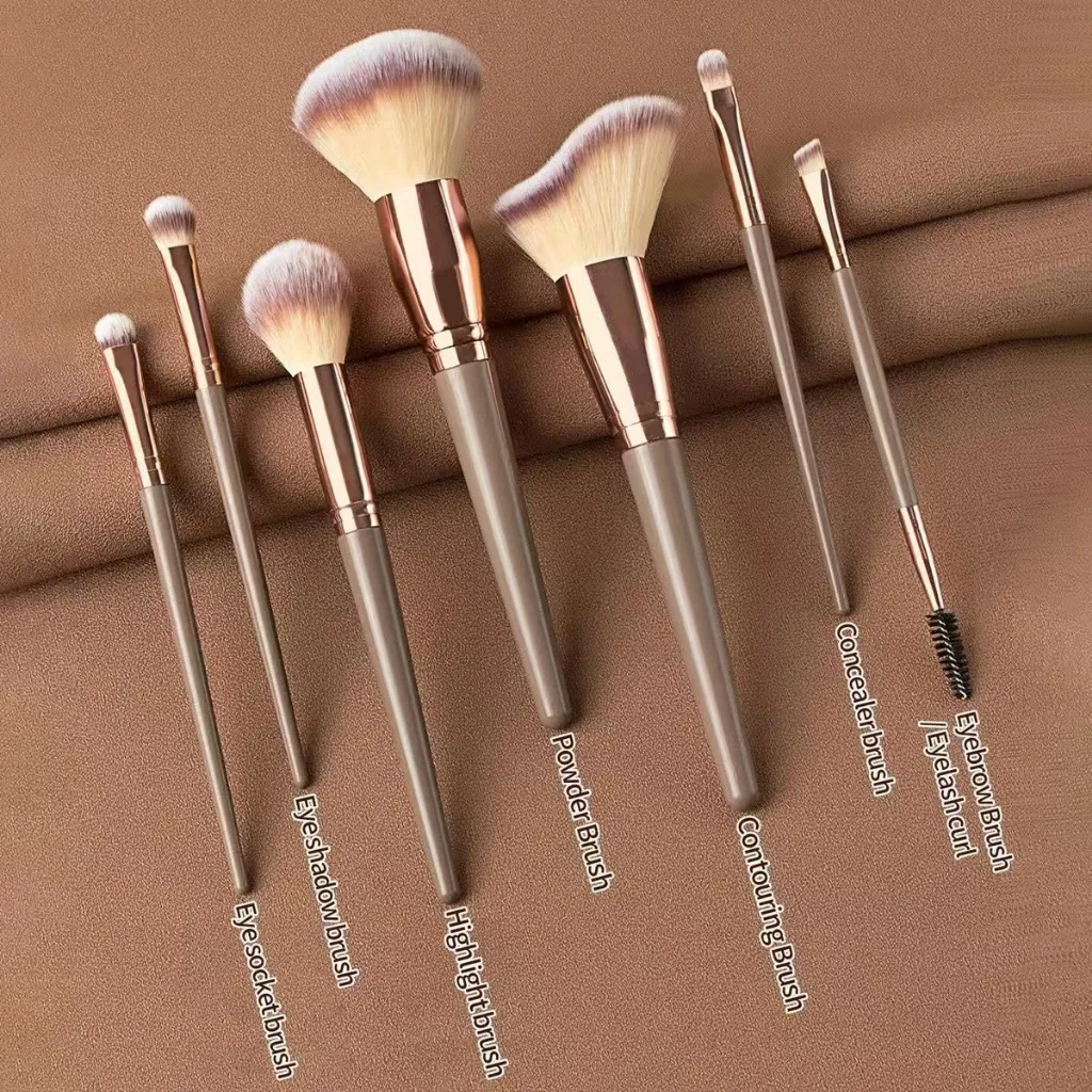 7 pcs Set Kuas Makeup Hitam Ukuran Besar + Tas Kuas Makeup Termasuk Kuas Blush On, Kuas Multifungsi