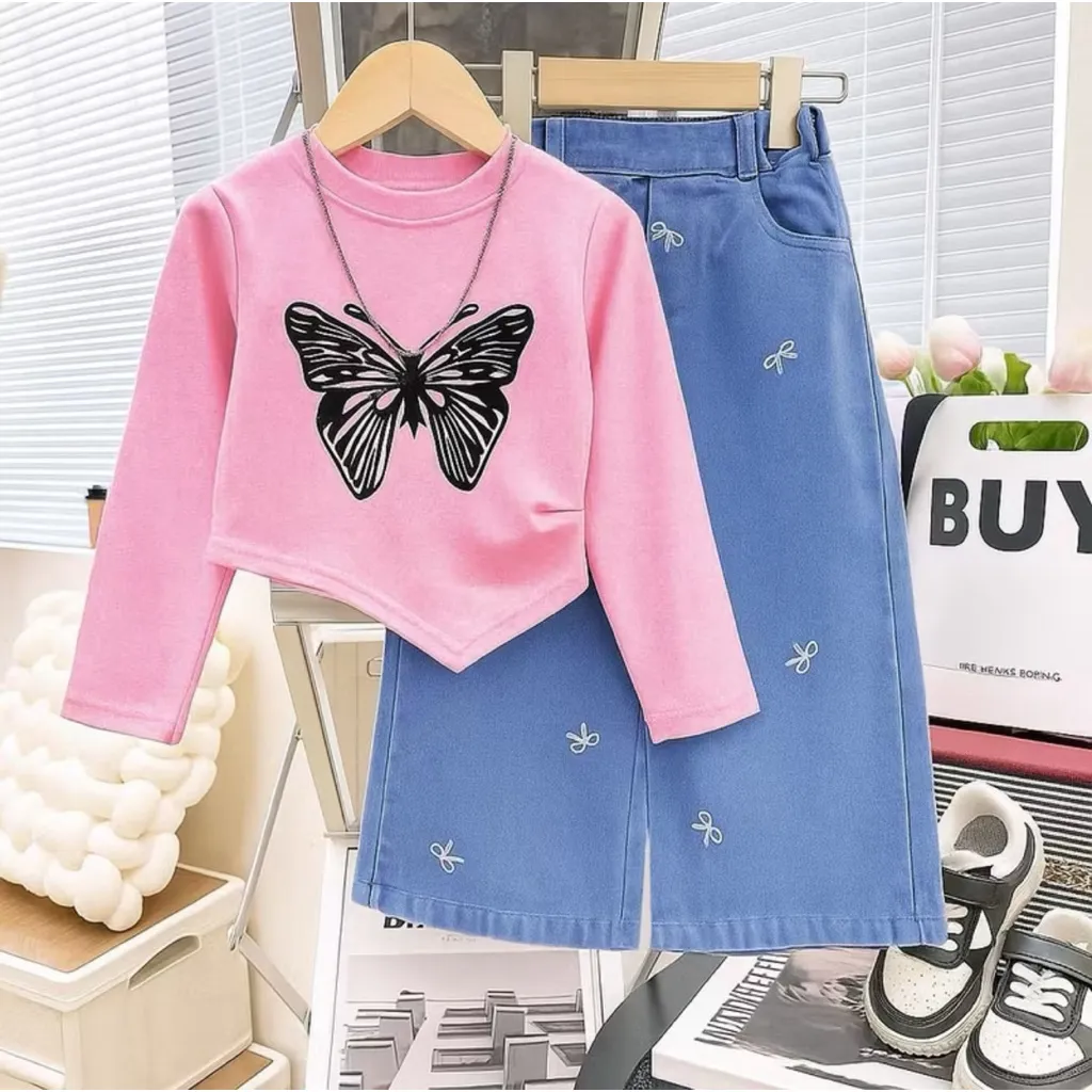 baju anak perempuan dan celana panjang jeans anak motif terbaru 1-5 tahun ardan baju anak