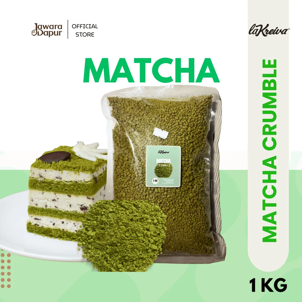 JAWARA l La Kreiva Cookie Crumble Crumb Topping Matcha Kemasan Ukuran 1 Kilogram