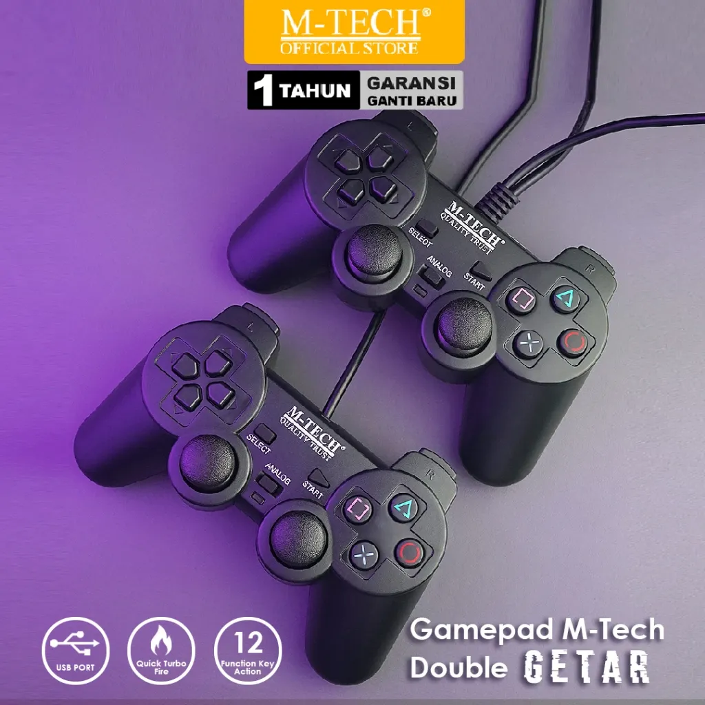 MTECH Gamepad Stick Double PS3 PC Laptop Getar Joystick USB M-Tech Original