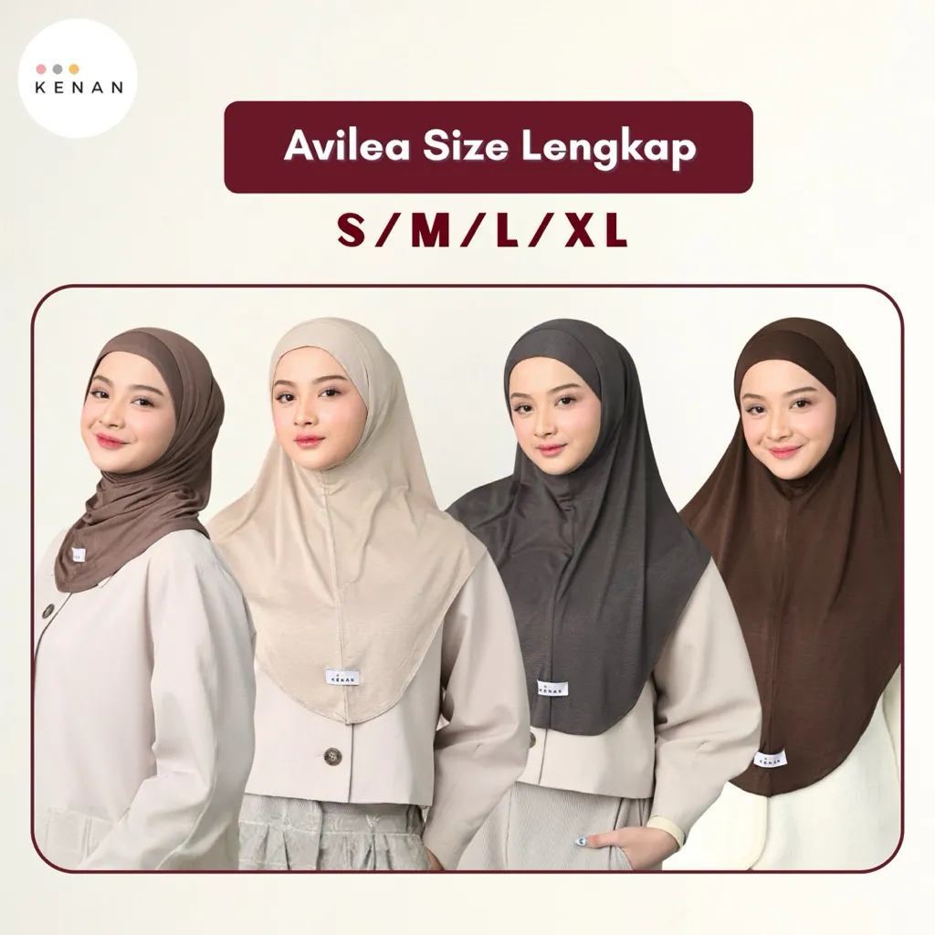 KENAN - Avilea (AIRFLOW) Instan Hijab Bergo Soft Ped Size S / M / L / XL / XXL Airflow Cooltech