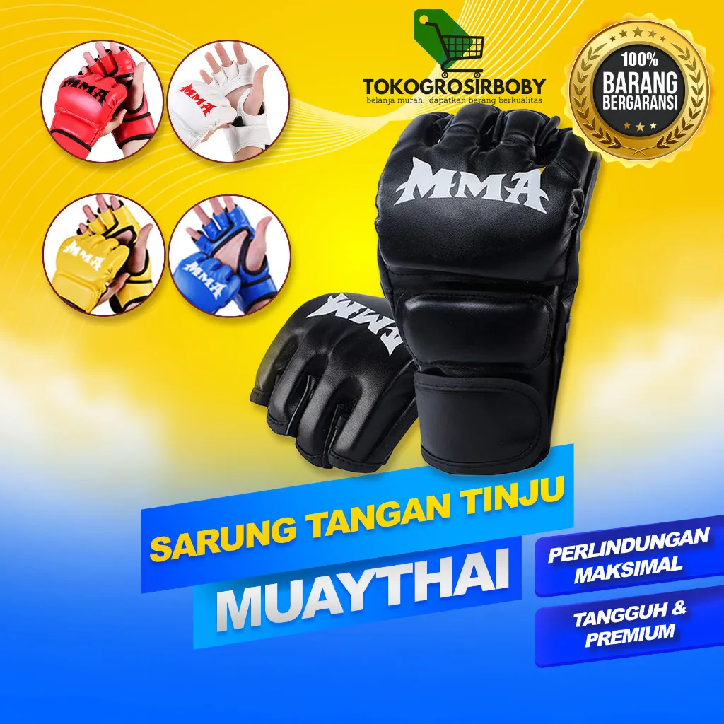 SARUNG TANGAN TINJU MUAY THAI BOXING MMA UFC MUUKURAN DEWASA MURAH LEATHER GLOVES EMPUK