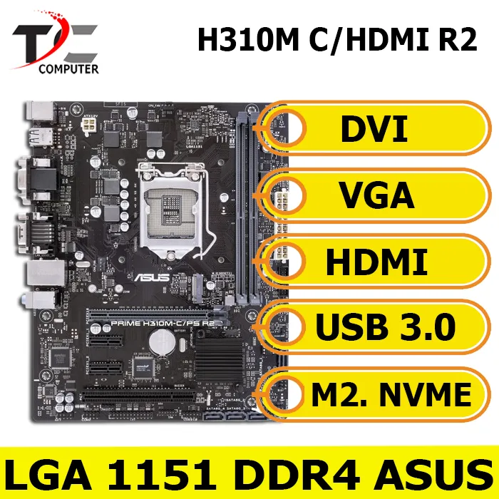 Mobo Motherboard H310 DDR4 1151 Suport Gen 8 dan 9