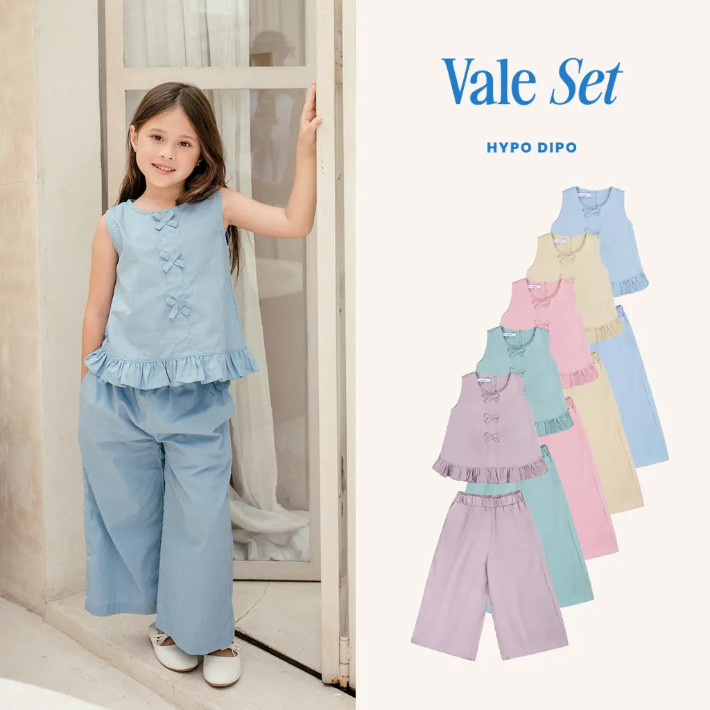 HYPO DIPO - Vale Girl Set - Setelan Anak Perempuan 1-8 Tahun - One Set Casual Pita Celana Panjang