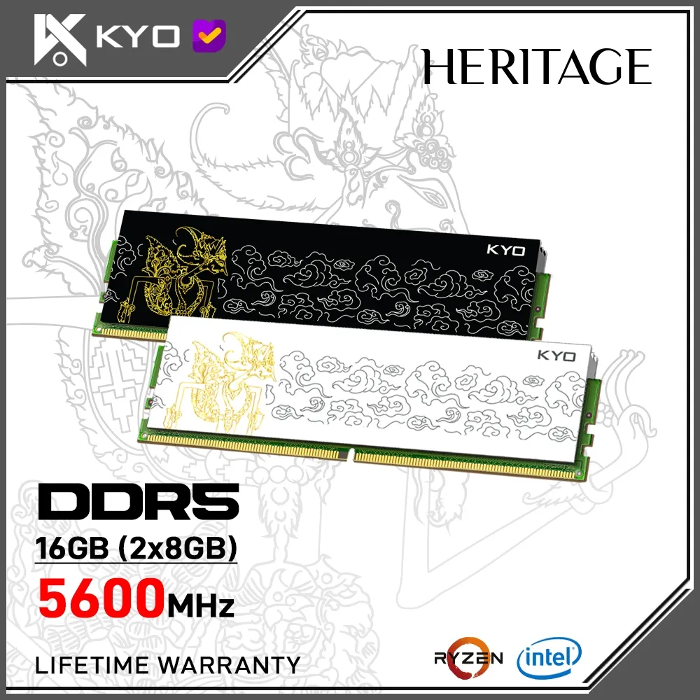 RAM PC KYO HERITAGE DDR5 16GB (2x8GB) 5600MHz PC 44800 CL46 1.1v 1R ORI RAM KOMPUTER DDR5 8GB LONGDIMM