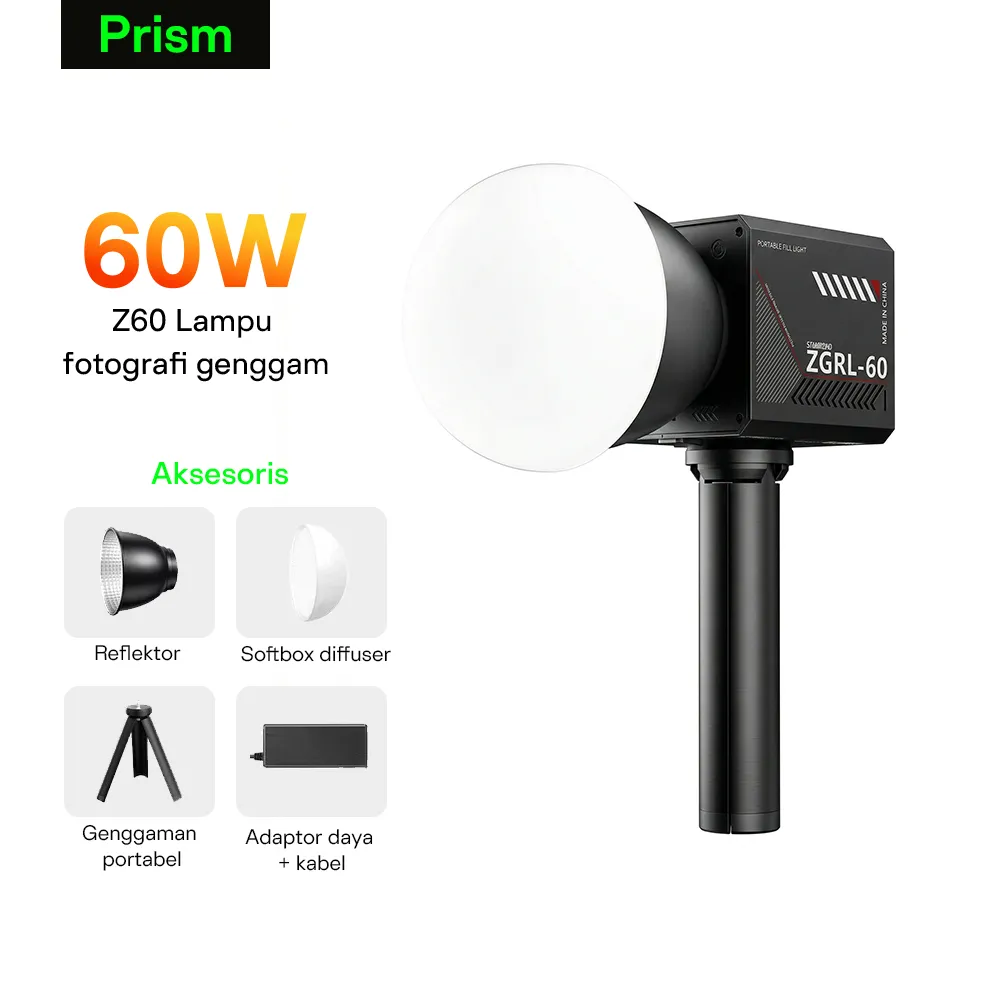 Z60 Rechargable LED Video Light Portable Softbox Lighting Professional Fotografi Light 2800K-7500K Studio Lampu Live Streaming