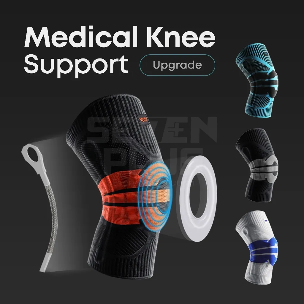 SevenPlus Deker Pelindung Lutut Extra Patella Gel - Spring - Strap / Knee Pad Basket Badminton Voli Futsal Bola Deker Olaraga Deker Lutut Knee Support Dekker Lutut Knee Brace Knee Protector alat terapi nyeri lutut Kneepad berkualitas premium