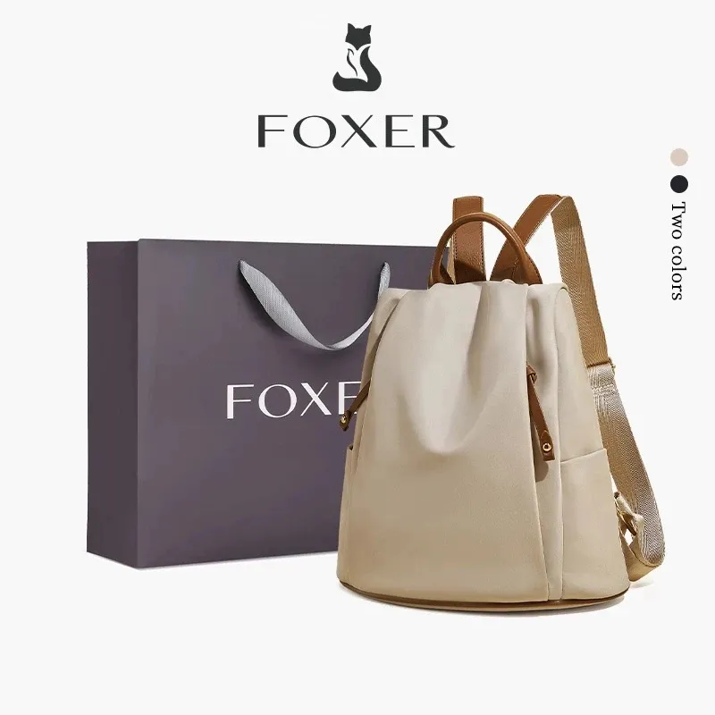 FOXER Ransel Wanita Desain Anti Maling Tas Sekolah Tahan Air Tas Travel Berkapasitas Besar