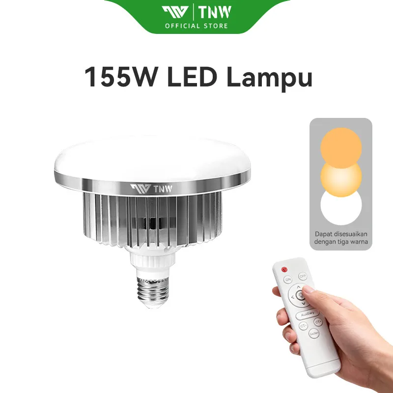 TNW 155W Softbox Led Light Bulb Lampu Studio Softbox Bulb 2800K-6000K Dengan Remote Control