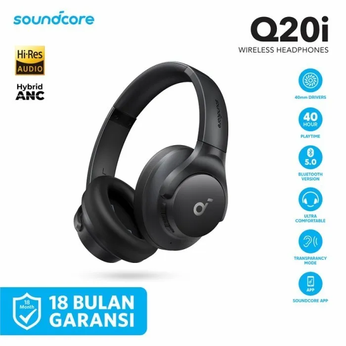 Anker Soundcore Q20i Headphone Hybrid ANC Noise Cancelling - A3004